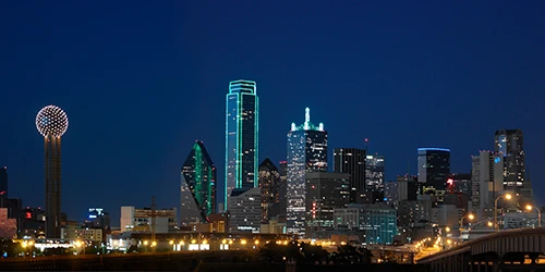 Dallas skyline at night